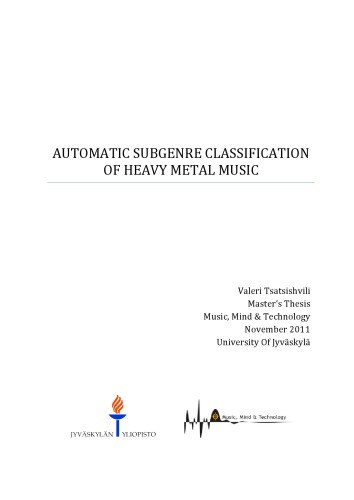 Automatic Subgenre Classification of Heavy Metal Music