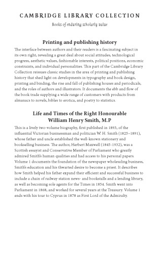 Life and Times of the Right Honourable William Henry Smith, M.P: Volume 1