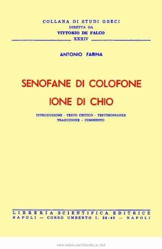 Senofane di Colofone, Ione di Chio