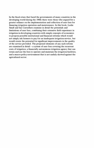 Farmer-Financed Irrigation: The Economics of Reform