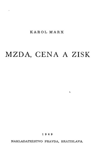 Mzda, cena a zisk