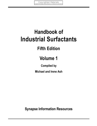 Handbook of Industrial Surfactants