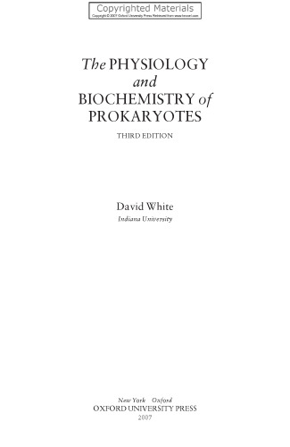 Physiology and Biochemistry of Prokaryotes