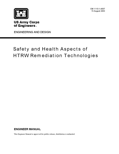 Safety and Health Aspects of HTRW Remediation Technologies - Engineering and Design