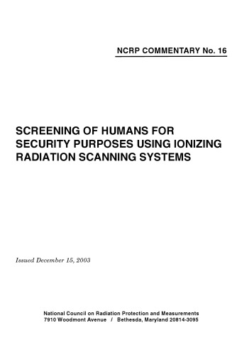 Screening of Humans for Security Purposes Using Ionizing Radiation Scanning Systems