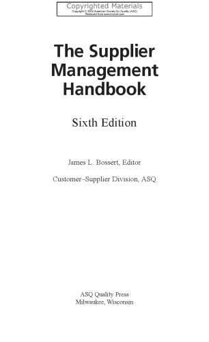 Supplier Management Handbook