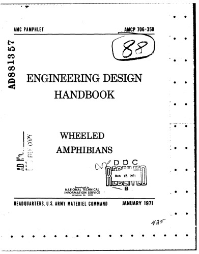 Engineering Design Handbook - Wheeled Amphibians