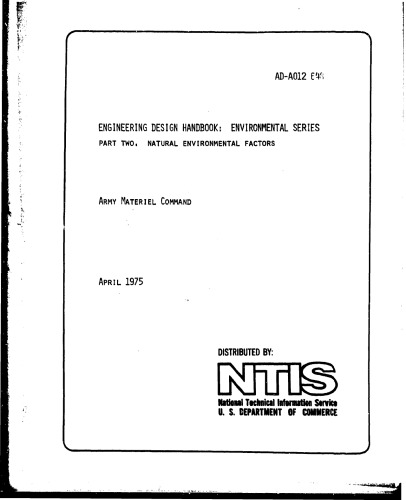 Engineering Design Handbook - Environmental Series, Part Two - Natural Environmental Factors