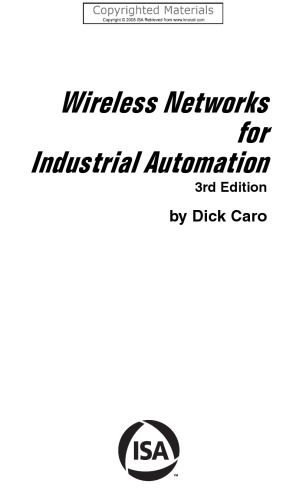 Wireless Networks for Industrial Automation