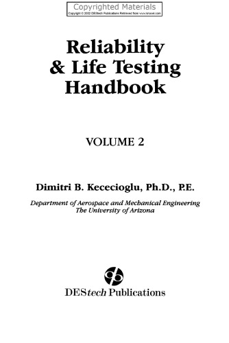 Reliability & Life Testing Handbook, Volume 2