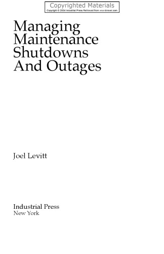 Managing Maintenance Shutdowns and Outages