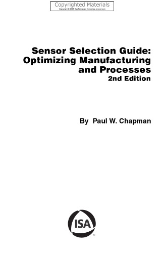 Sensor Selection Guide - Optimizing Manufacturing and Processes