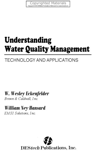 Understanding Water Quality Management - Technology and Applications