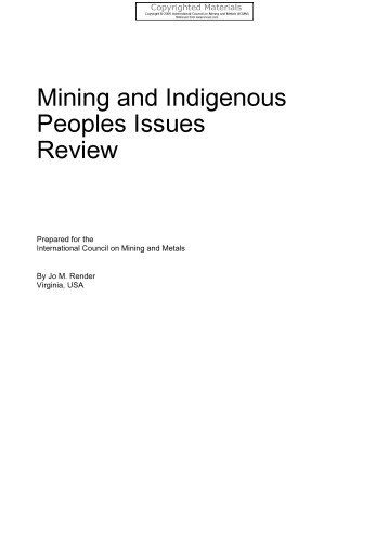 Mining and Indigenous Peoples Issues Review