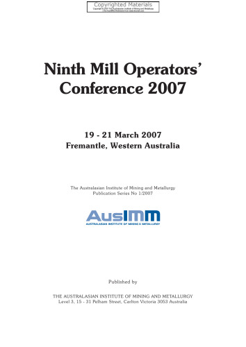 Ninth Mill Operators' Conference Proceedings 2007