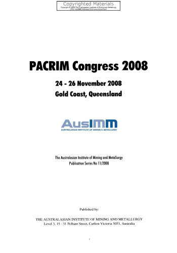 PACRIM Congress 2008 - Extended Abstracts