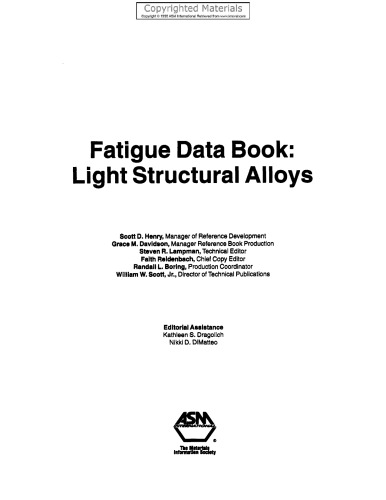 Fatigue Data Book - Light Structural Alloys