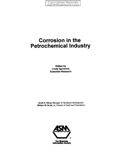 Corrosion in the Petrochemical Industry
