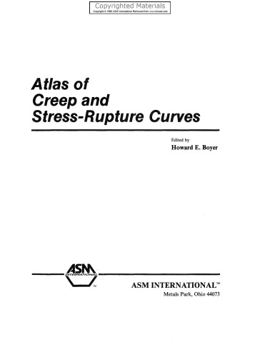 Atlas of Creep and Stress-Rupture Curves
