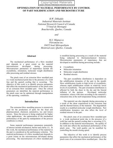 ANTEC 1998 Plastics: Plastics on My Mind, Volume 1: Processing