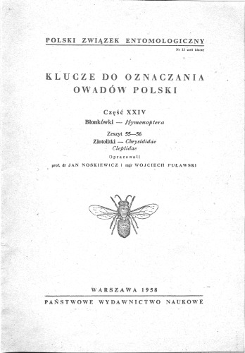 Część XXIV - Hymenoptera (zaplanowano 68 zeszytów) 55 56