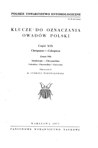 Część XIX - Coleoptera (zaplanowano 100 zeszytów) 94b