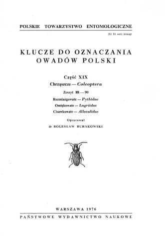 Część XIX - Coleoptera (zaplanowano 100 zeszytów) 88 90