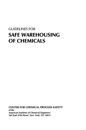 Guidelines for safe warehousing of chemicals
