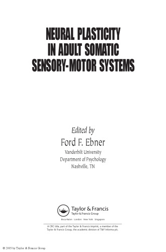 Neural plasticity in adult somatic sensory-motor systems