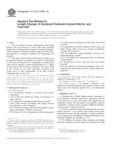 Standard Test Method for Length Change of Hardened Hydraulic-Cement Mortar and Concrete
