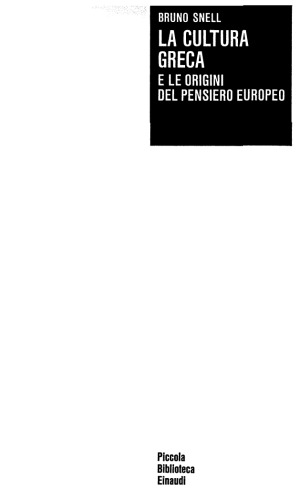 La cultura greca e le origini del pensiero europeo