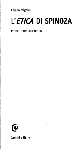 L'Etica di Spinoza. Introduzione alla lettura