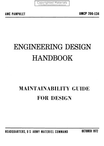 Engineering Design Handbook - Maintainability Guide for Design