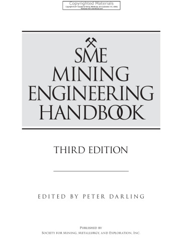SME Mining Engineering Handbook