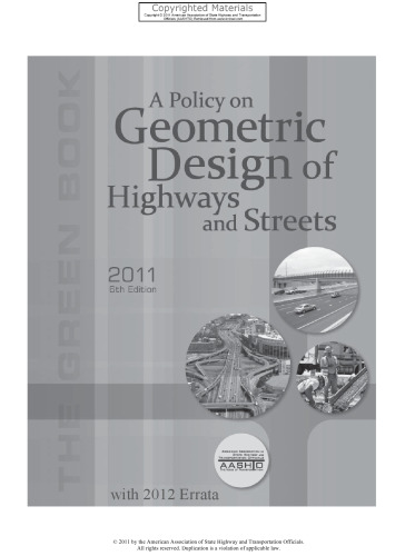 Policy on Geometric Design of Highways and Streets with 2012 Errata