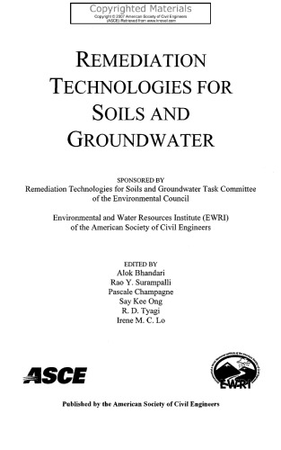 Remediation Technologies for Soils and Groundwater