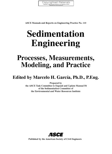 Sedimentation Engineering - Processes, Measurements, Modeling, and Practice