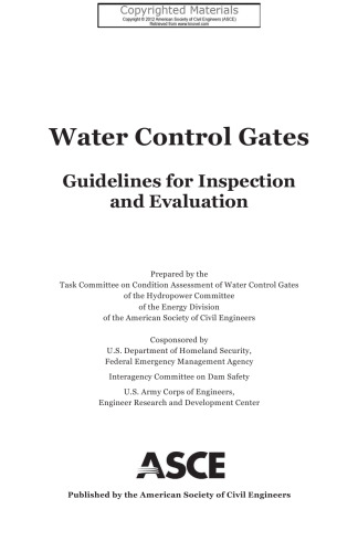 Water Control Gates - Guidelines for Inspection and Evaluation