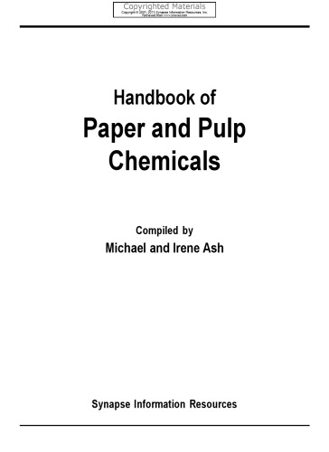 Handbook of Paper and Pulp Chemicals