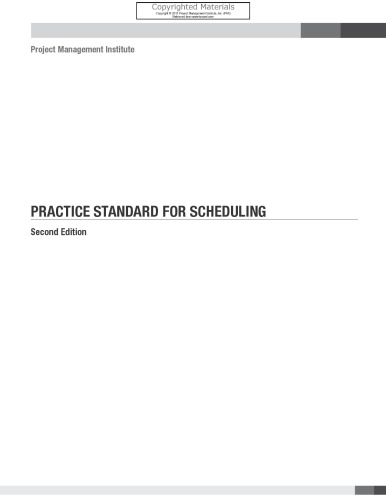 Practice Standard for Scheduling (2nd Edition)