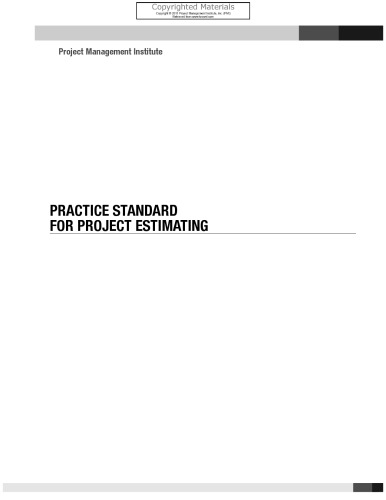 Practice Standard for Project Estimating