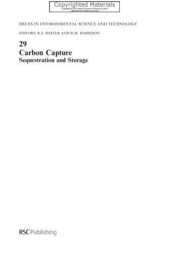 Issues in Environmental Science and Technology, Volume 29 - Carbon Capture - Sequestration and Storage
