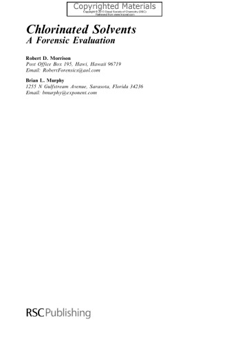 Chlorinated Solvents - A Forensic Evaluation