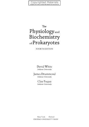 Physiology and Biochemistry of Prokaryotes (4th Edition)