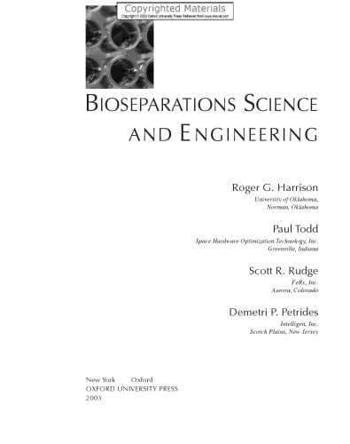 Bioseparations Science and Engineering
