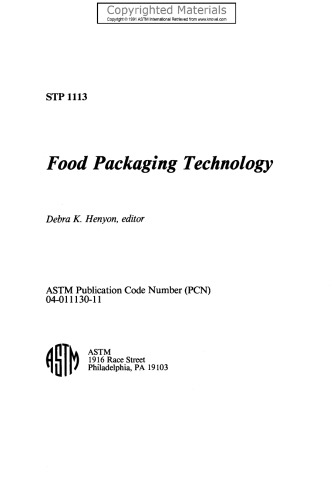Food Packaging Technology (STP1113)
