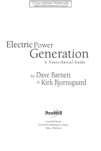Electric Power Generation - A Nontechnical Guide