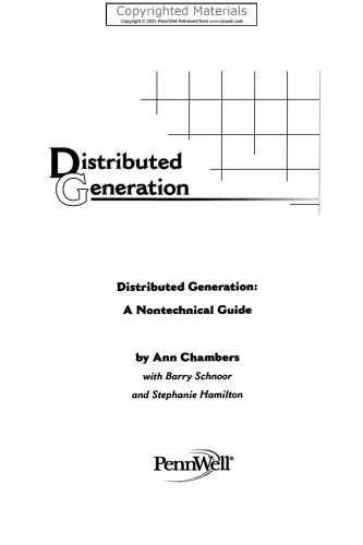 Distributed Generation - A Nontechnical Guide