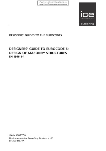 Designers' Guide to Eurocode 6 - Design of Masonry Structures EN 1996-1-1
