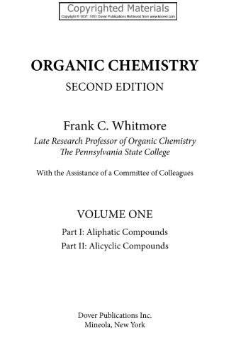 Organic Chemistry, Volume 1 (2nd Edition)